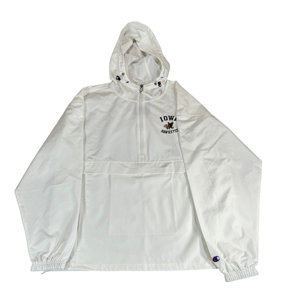 Champion Other - Champion Iowa Hawkeyes Packable Windbreaker Jacket Mens Large White New NWT